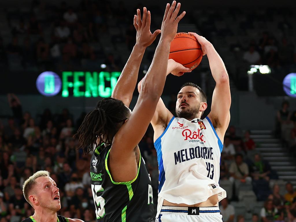 Chris Goulding kept United in the game in the final quarter. Picture: Graham Denholm/Getty Images