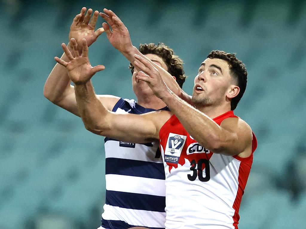 McCartin produced another solid defensive performance as he nears an AFL return. Picture: Phil Hillyard