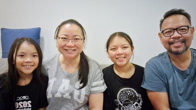 Liz and Roy Padlan with their daughters Allegra and Tatiana. The Riverstone family supports an emergency department at Rouse Hill Hospital.