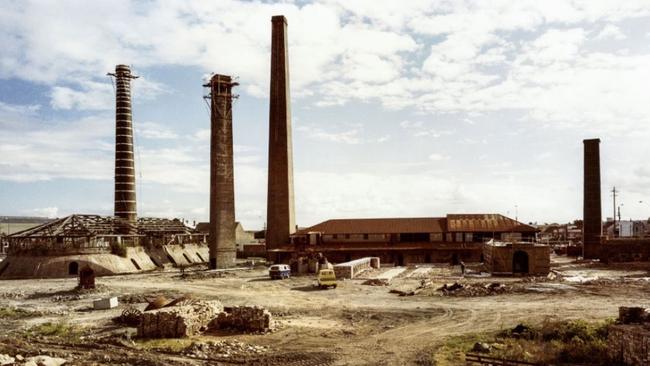 A historic photo of the kilns.