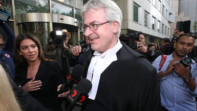 Crown prosecutor Mark Gibson SC speaks outside court following the sentence. Picture: Michael Dodge/Getty Images