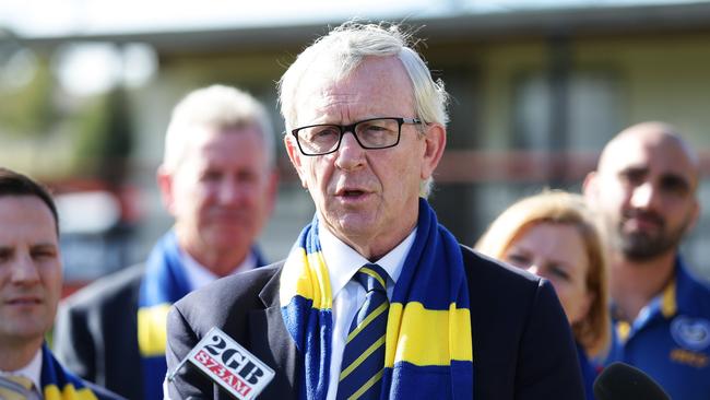 Parramatta Eels Club CEO Bernie Gurr announces the Parramatta Eels have secured funding for Australia's largest community rugby league facility in Kellyville, Sydney. Picture: Brett Costello