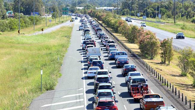 Traffic on the Bruce Highway was chaos as holiday-makers made their way home after Easter. Picture: Nicola Brander