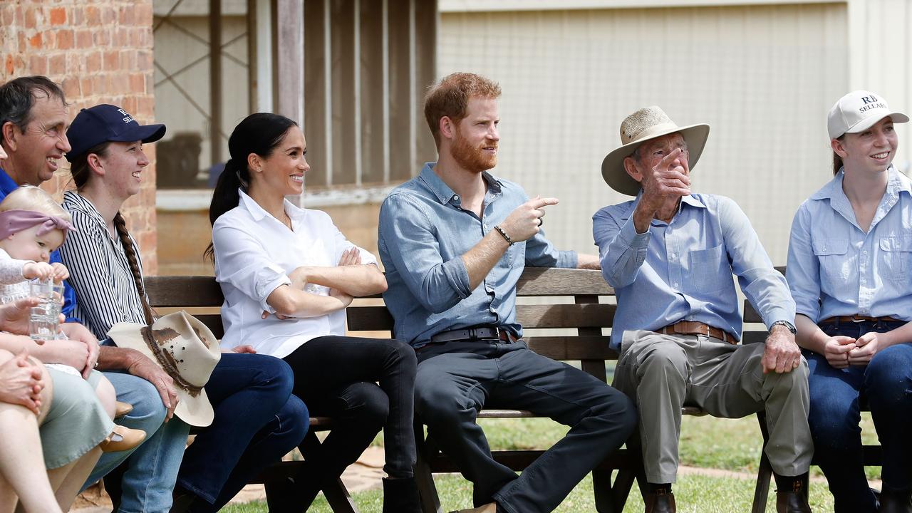 The Duke and Duchess of Sussex visit a local farming family, the Woodleys, on October 17, 2018 in Dubbo, Australia. Picture: Chris Jackson /Getty Images.