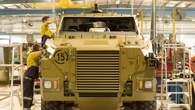 Australian Army Bushmaster Protected Mobility Vehicles underwent a refit at the Thales workshop before being prepared for shipment from Australia to Ukraine.