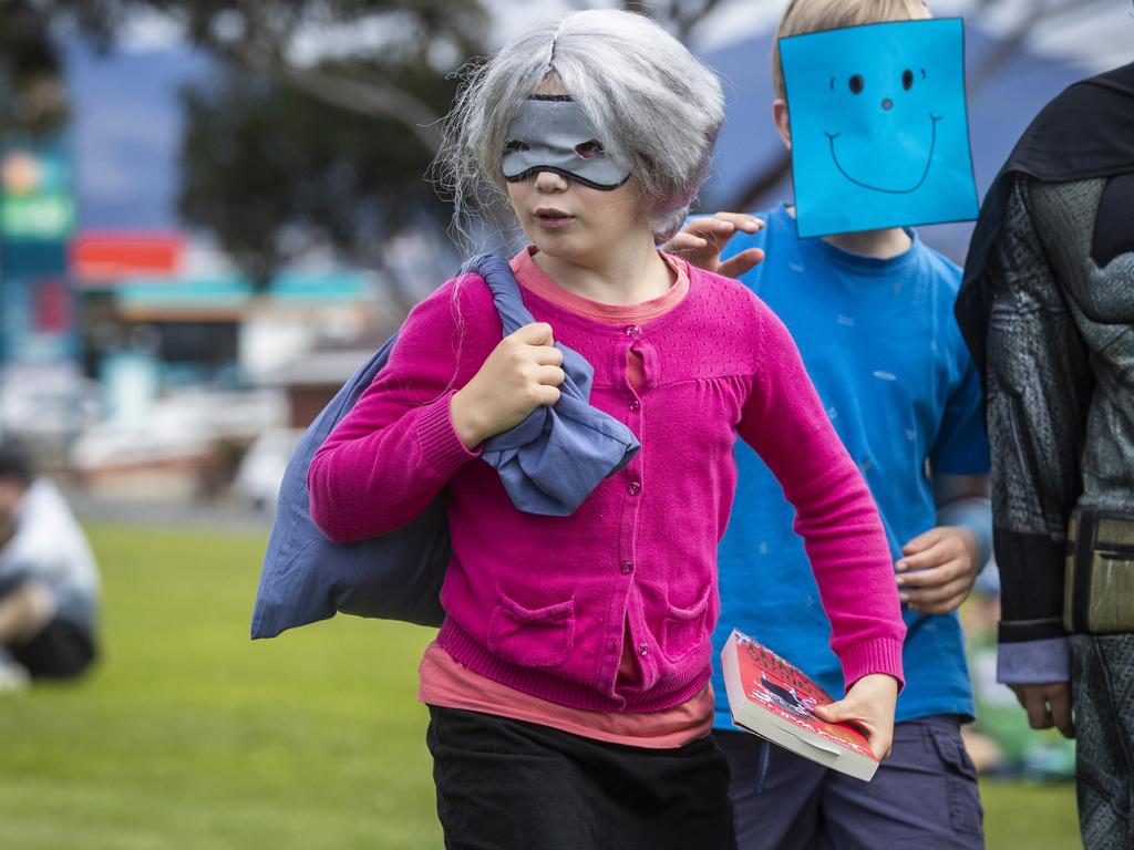 This David Walliams fan from Lindisfarne Primary made a cracking Gangsta Granny at last year’s Book Week parade. Picture: Luke Bowden