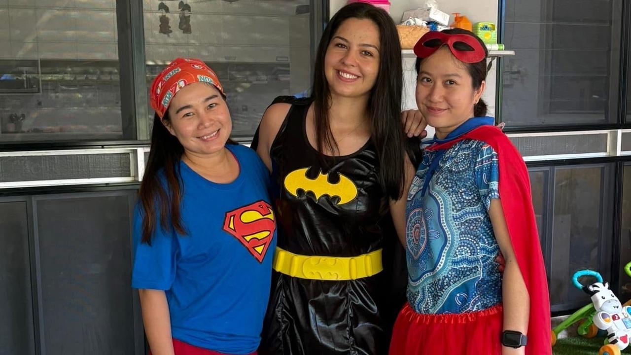 Tahlia with her superhero friends. Picture: Tahlia Colbert / Supplied.