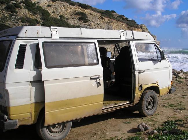 The VW T3 Westfalia campervan used around Praia da Luz, Portugal, at the time of Madeleine’s disappearance. Picture: AFP