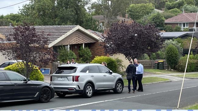 Police investigate the scene at Sargent St Doncaster where the alleged aggravated burglary took place. Picture: Athos Sirianos