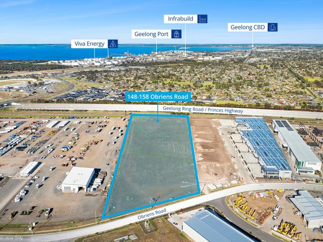 Industrial land within the Geelong Ring Road Employment Precinct at 148-158 OâBriens Rd, Corio, has sold in an off-market deal that's set a record land rate.