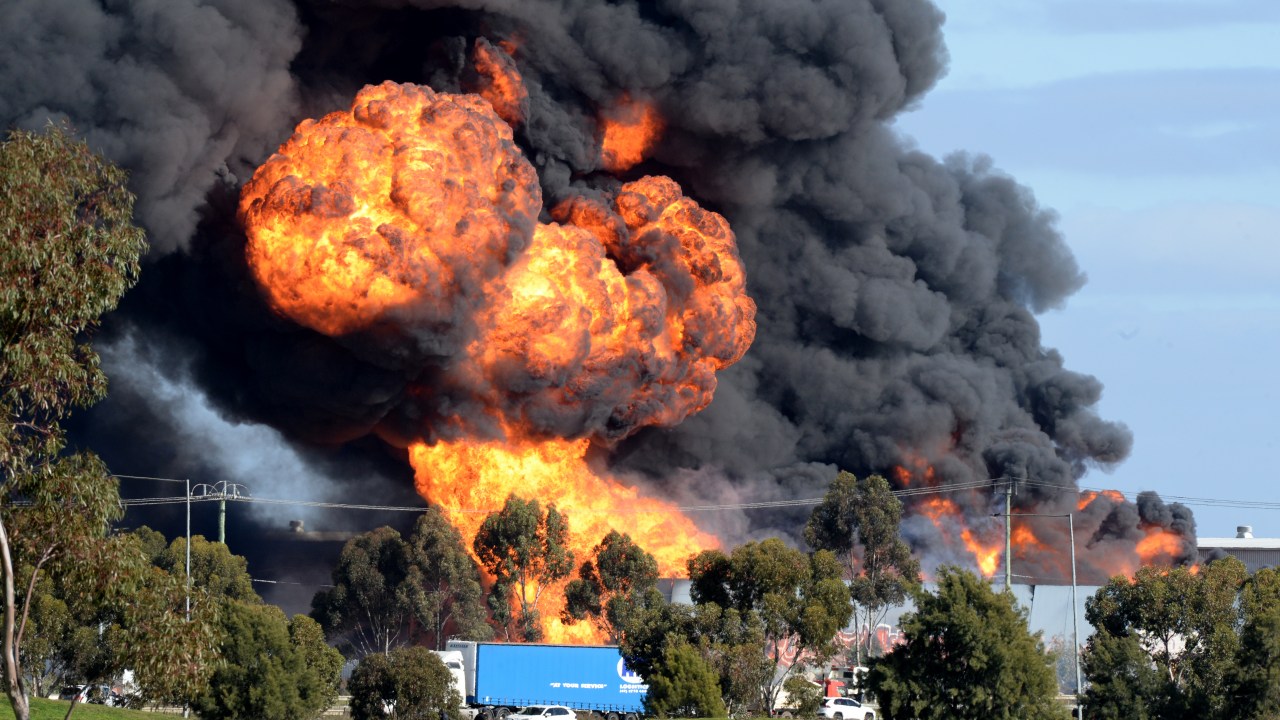 Massive Melbourne factory fire ‘under control’ after ‘large chemical explosion’