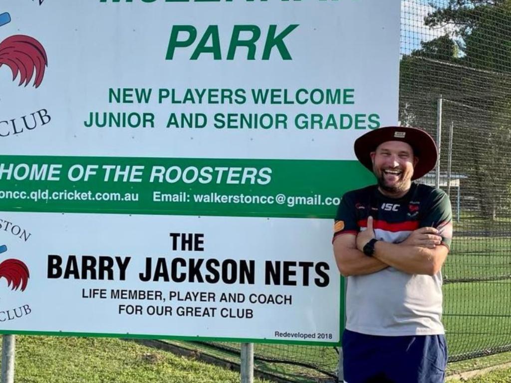 The Walkerston CC nets are named after Luke Jackson’s father, Barry, who is also a life member at the club. Picture: Mackay Cricket Facebook