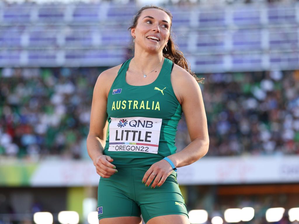 Mackenzie Little has plenty to smile about as she climbs the world ranks of women’s javelin. Picture: Ezra Shaw/Getty Images