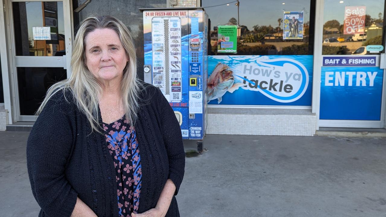 Julie Sparrow, owner of How's Ya Tackle Fishing Shop at Christie's Beach said people were fishing less. Picture: Darren Chaitman