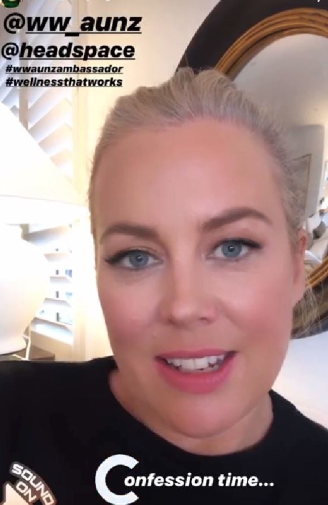 Sam Armytage admits to putting on weight during lockdown in a positive message to her fans in this video posted to her Instagram account. Picture: Instagram