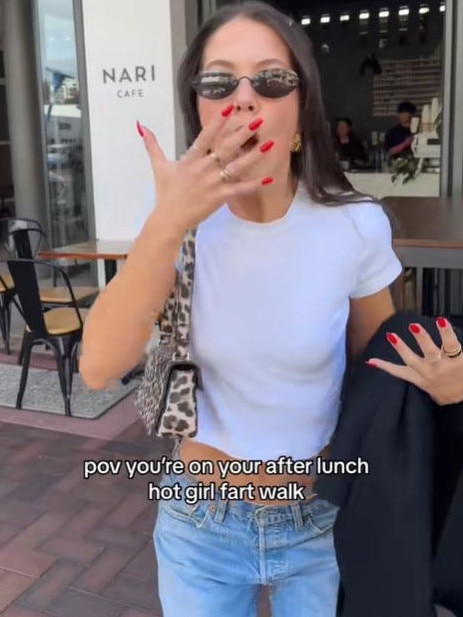 Social media users have embraced the ‘fart walk’. Picture: TikTok/@sullivang_
