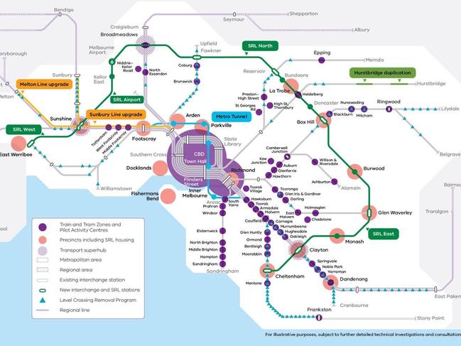 An overview of the complete list of train and tram activity centres. Picture: supplied