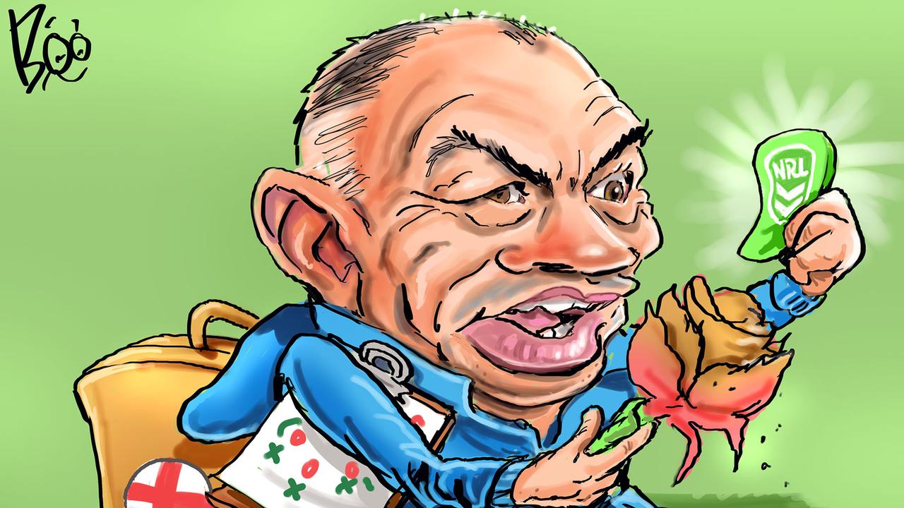 Eddie Jones is convinced he can successfully coach in the NRL. Art by Boo Bailey.