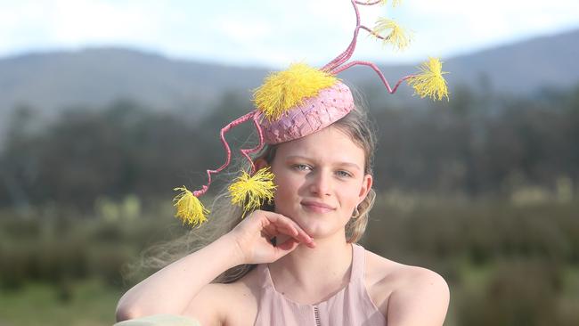 Rori Cameron from Ararat took out the millinery award in the Avoca Cup fashions on the field competition.