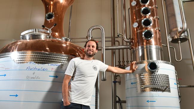 Distiller Sacha La Forgia at his Adelaide Hills Distillery, Nairne. Picture: AAP / Keryn Stevens