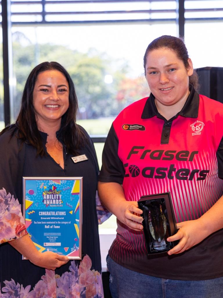 Ted Weber Individual Achievement Award winner and Hall of Fame inductee Emerald Wilmshurst at the Fraser Coast Ability Awards.