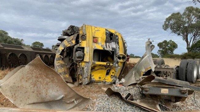 Three people have been taken to hospital following a train and truck crash in Old Junee. Picture: NSW Ambulance