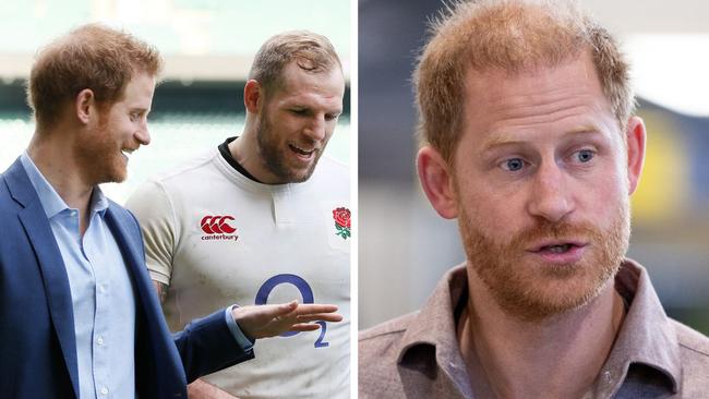 Prince Harry and his friend, James Haskell.