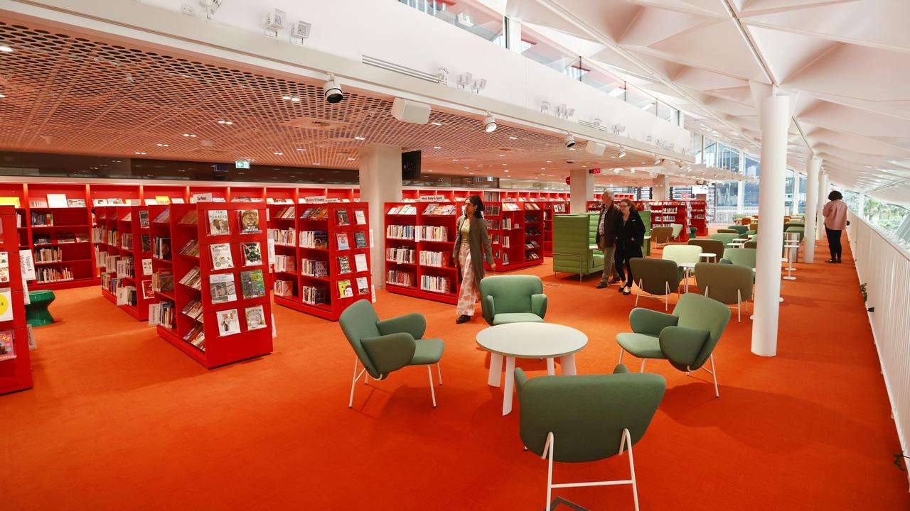 The huge library stretches over two levels. Picture: Richard Dobson