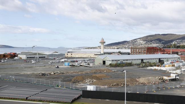 Macquarie Point the site of the proposed AFL stadium. Picture: Nikki Davis-Jones