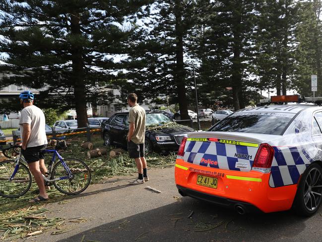 Police on Ocean Street this morning. Picture: John Grainger