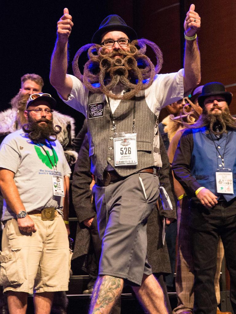 Competitor Jason Kiley at the 2017 Remington Beard Boss World Beard and Moustache Championships held at the Long Center for the Performing Arts on September 3, 2017 in Austin, Texas. PIcture: AFP