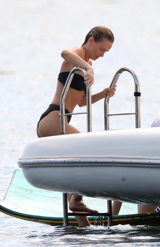 She wore a black bandeau bikini during the excursion. Picture: BACKGRID