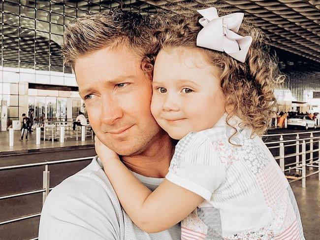 Michael Clarke with daughter Kelsey Lee. Picture: Instagram