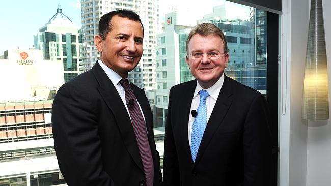 St George CEO George Frazis and Small Business Minister Bruce Billson pictured in Sydney.