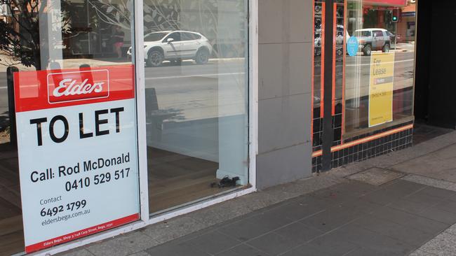 Multiple businesses in Bega are up for lease. Picture: Tom McGann.