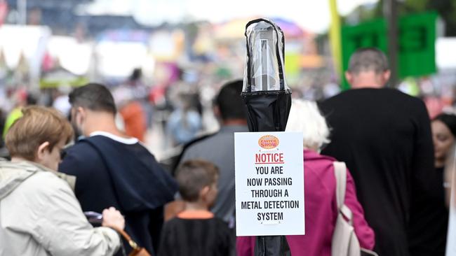 Metal detectors were introduced by show organisers in a bid to stop any further knife-related attacks. Picture: NCA NewsWire / Jeremy Piper