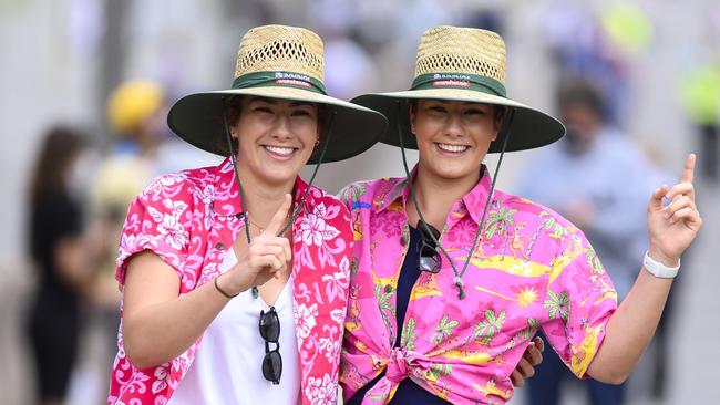 Netball sisters and cricket fans Amy and Natalie Sligar from Camden.