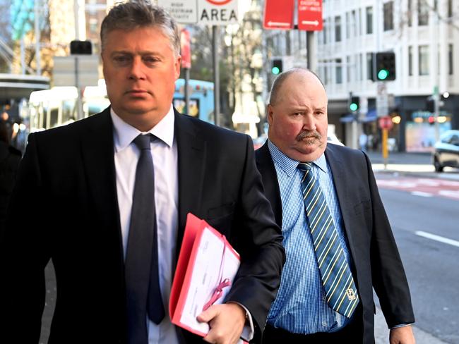 Cummings (right), pictured outside court with his lawyer, Paul McGirr. Photo: Jeremy Piper