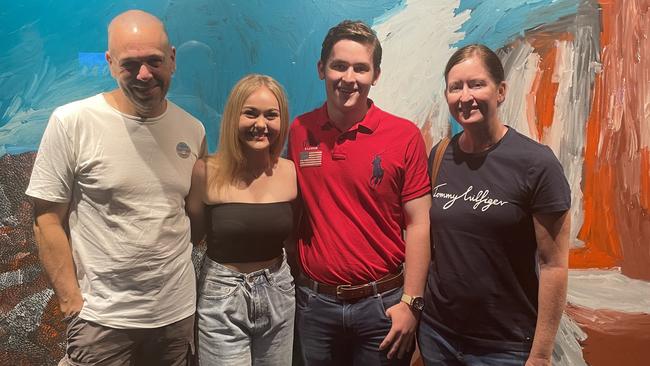 Left to right: Paul Mary, Brianna Mary, Callym Crannwell and Sam Crannwell attend Bohemian Rhapsody: Queen's Greatest Hits at the Cairns Performing Arts Centre