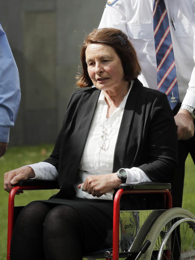 Sue Neill-Fraser leaves the Supreme Court in 2016. Picture: RICHARD JUPE