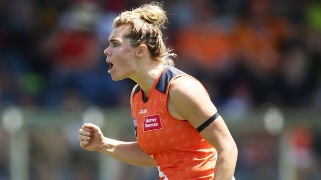 Jacinda Barclay celebrates a goal. Picture: Getty