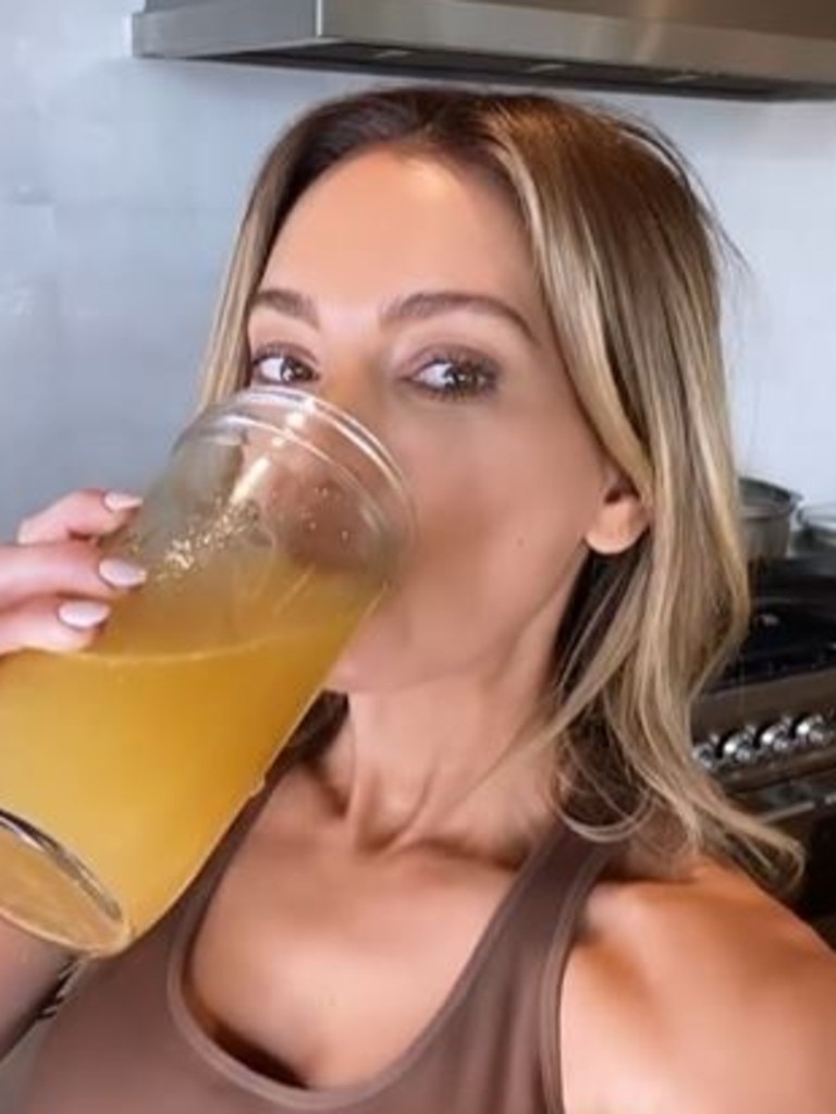 She also drinks a collagen supplement every day. Picture: Instagram