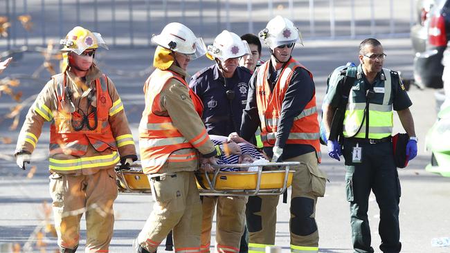 Emergency response exercise at Adelaide Oval. Picture: Sarah Reed