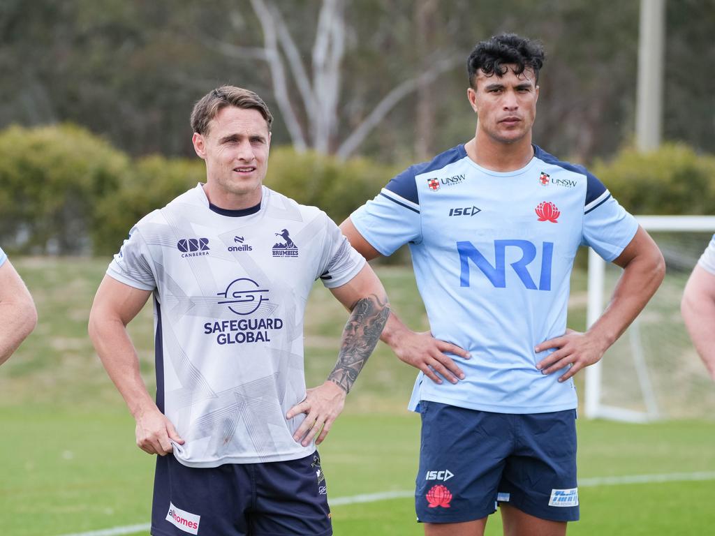 Joseph-Aukuso Suaalii trains with the Wallabies in Canberra. Photo by Rugby Australia