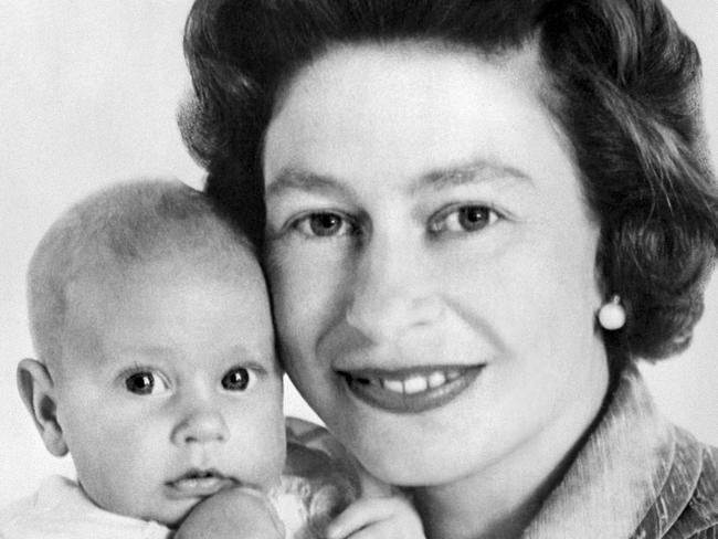 The Queen Elizabeth II poses with Prince Edward, 13 June 1964 in London. Picture: AFP