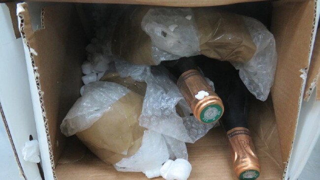 Australian Border Force seized 705g of pure MDMA carried over the border in French wine bottles.