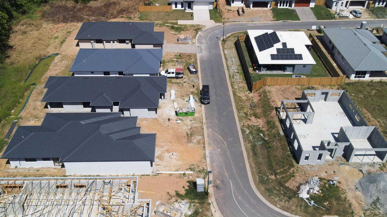 Homes being built in Cairns, which is one of the areas most at risk in Queensland of climate-related damage. Picture: Brendan Radke