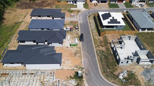 Homes being built in Cairns, which is one of the areas most at risk in Queensland of climate-related damage. Picture: Brendan Radke