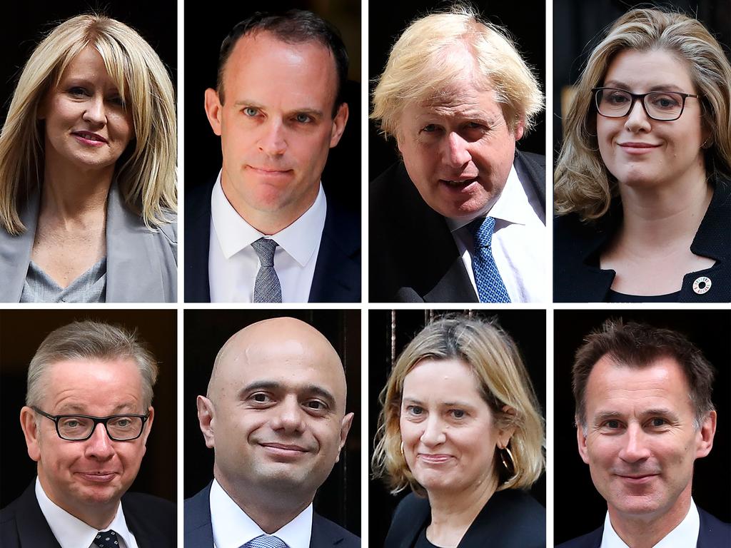 Potential leadership contenders include (from top left) Esther Mcvey, Dominic Raab, Boris Johnson, Penny Mordaunt, Michael Gove, Sajid Javid, Amber Rudd and Jeremy Hunt. 