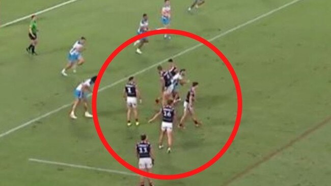 The Titans were left fuming after this play. Image: Fox Sports